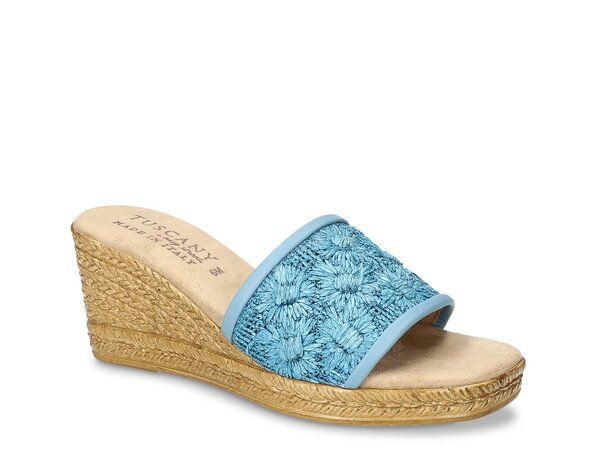 イージーストリート レディース シューズ サンダル Easy Street Ricci Wedge Sandal Light Blue ブルー