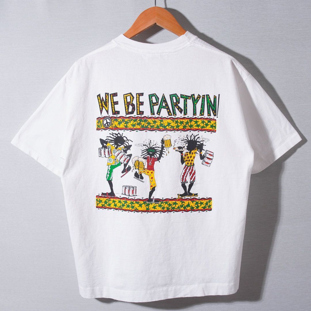 90s USA製 ヴィンテージ レゲエ Tシャツ L ホワイト ラスタカラー