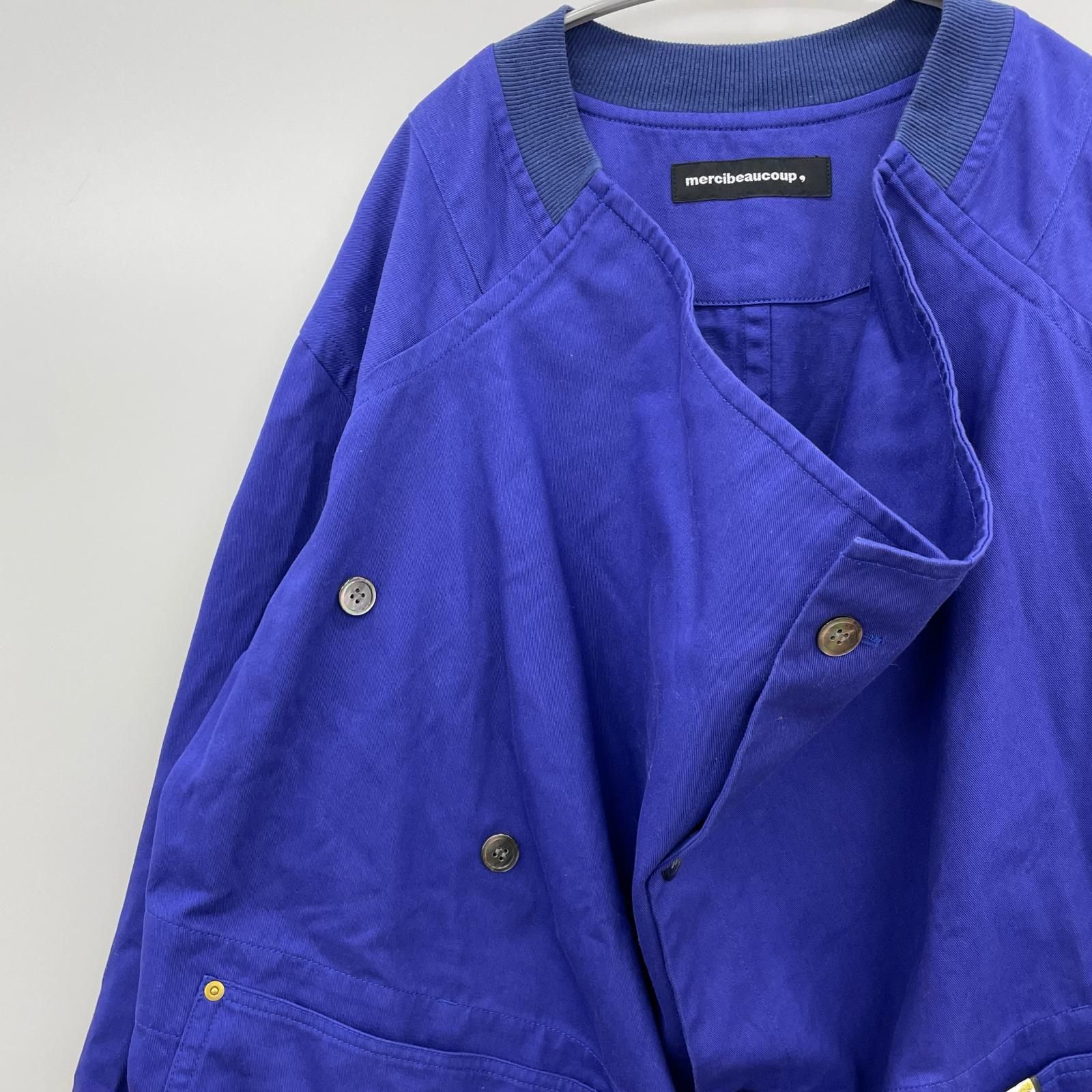 mercibeaucoup. メルシーボークー わさっトレンチコート size1/ブルー