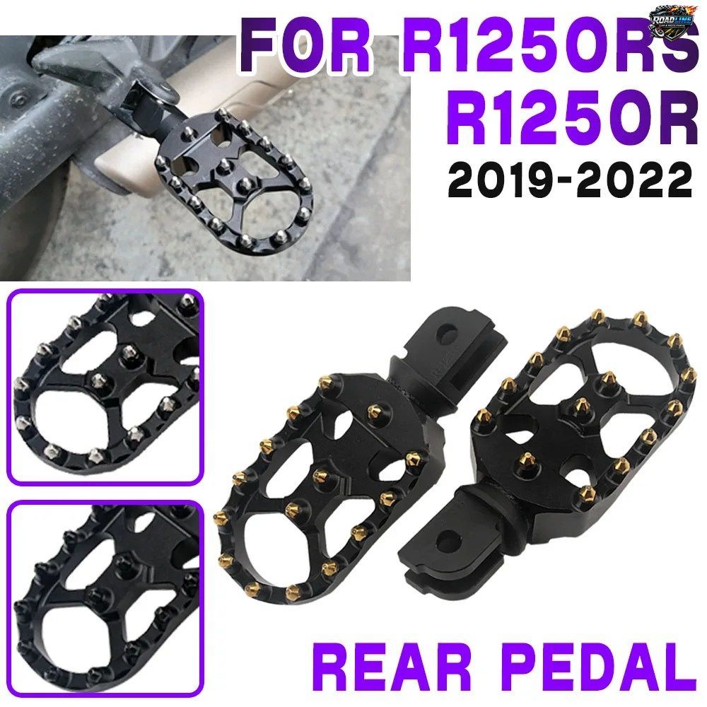 2019-2022 BMW R1250R R 1250 RS R1250R R1250RS用フロントフットペグ 滑り止めフットレスト オートバイライダー調整可能ワイドフットペグ