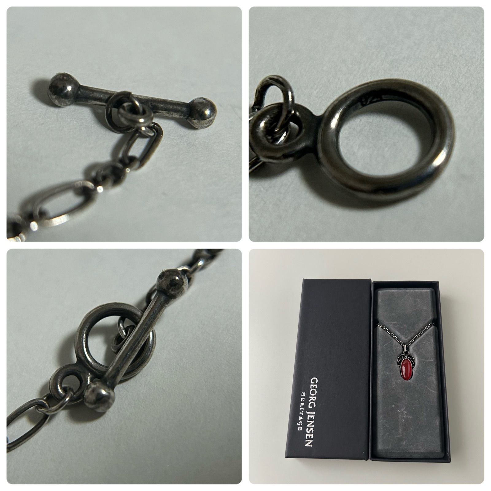 ジョージジェンセン 2005 カーネリアン ネックレス ペンダント Silver