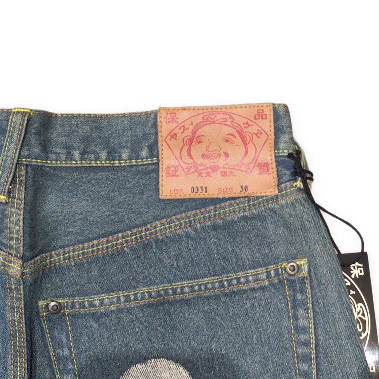 EVISU エヴィス Lot.0331 イエローペイント バックポケット白カモメ