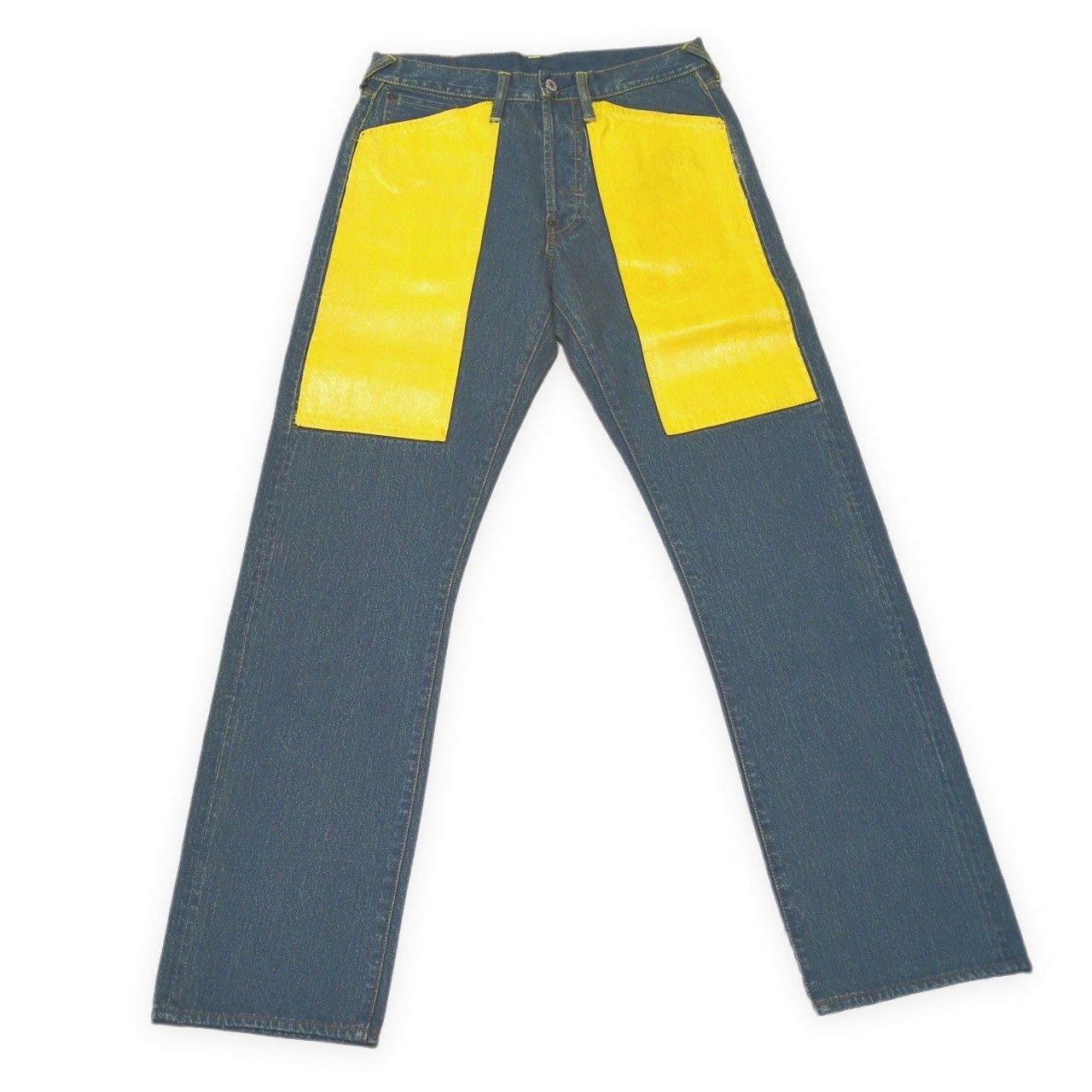 EVISU エヴィス デニム Gパン 0331 34 EVISU エヴィス Lot.0331 イエローペイント バックポケット白カモメ