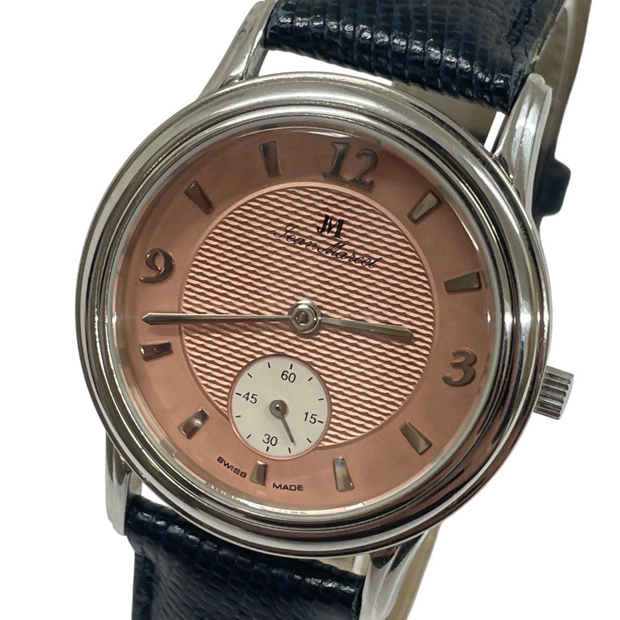 Jean Marcel/ジーンマーセル/美品/手巻/稼働品/スモセコ/裏スケルトン/34mm/ピンク文字盤/腕時計/メンズ/レディース/RS2274