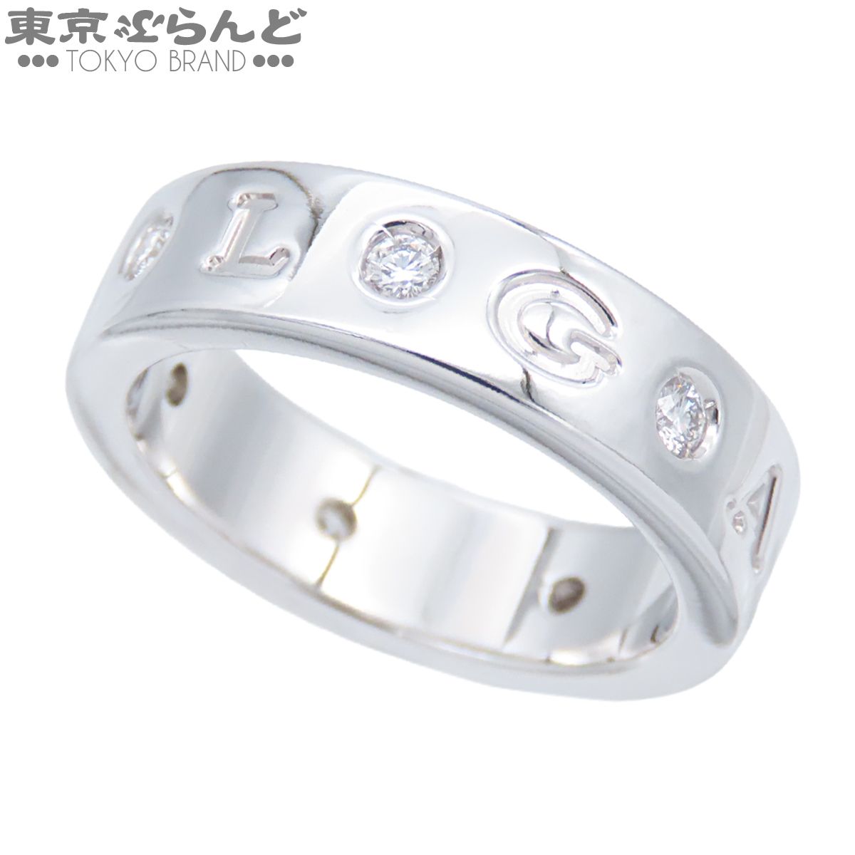 ブルガリ BVLGARI ローマンソルベ リング ホワイトゴールド K18WG ダイヤモンド 7PD 9.5号相当 50 指輪 レディース 仕上済 101883508