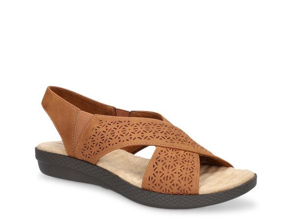 イージーストリート レディース シューズ サンダル Easy Street Claudia Wedge Sandal Brown ブラウン