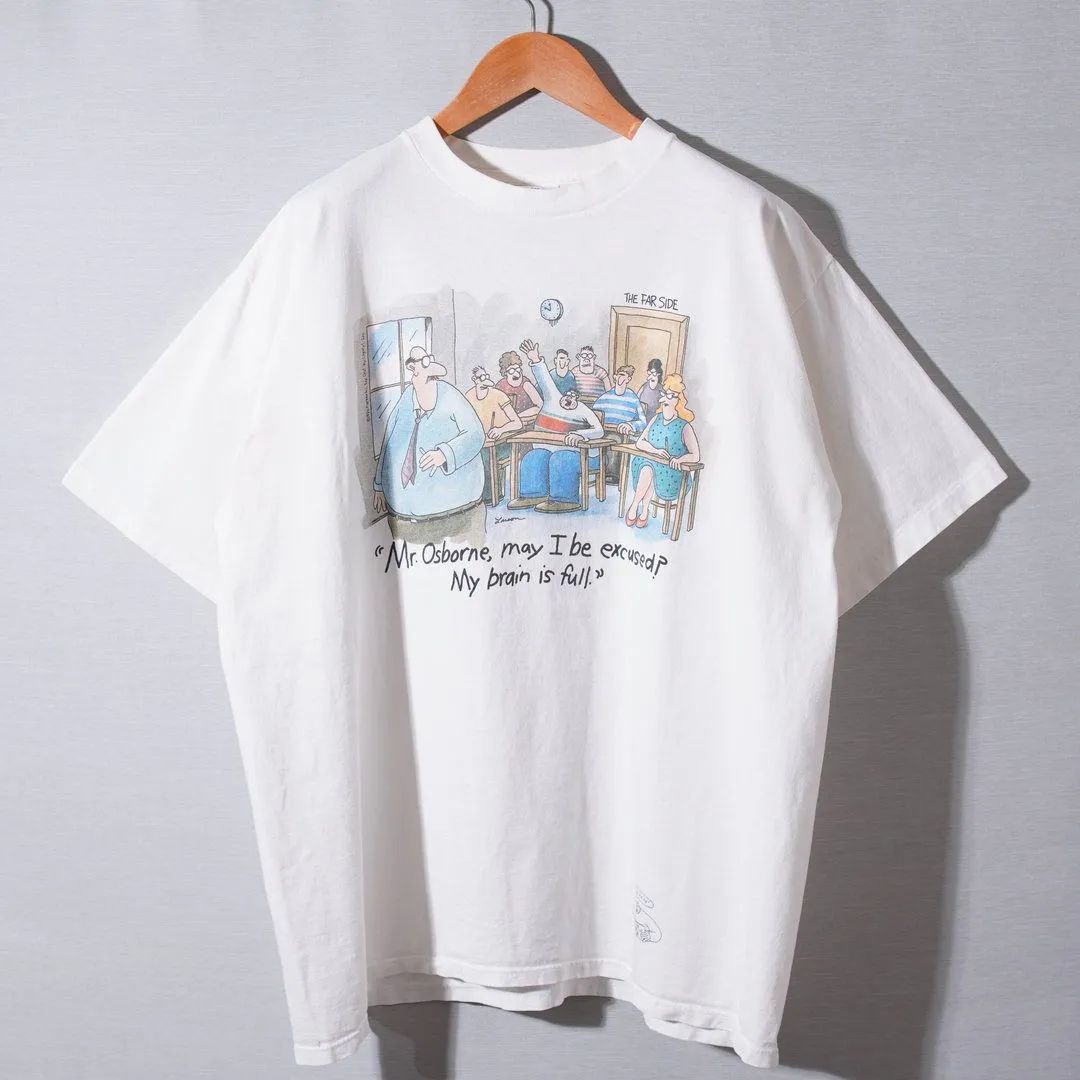 90s USA製 THE FAR SIDE ザ ファーサイド Tシャツ XL ホワイト