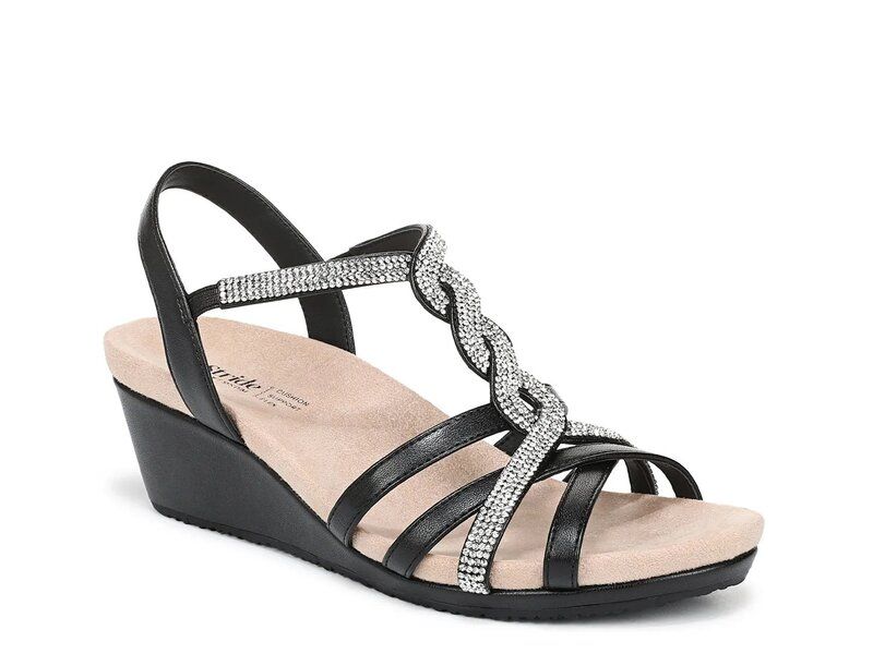 ライフストライド レディース シューズ サンダル LifeStride Miami Wedge Sandal Black ブラック