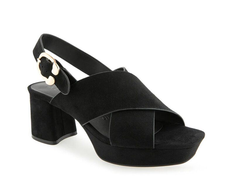 エアロソールズ レディース シューズ サンダル プラットフォーム Aerosoles Pura Platform Sandal Black Suede ブラック