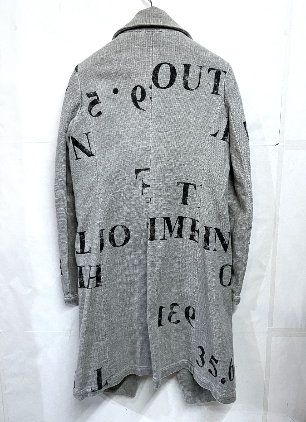 bajra｜バジュラ 131FJ07 グレー ノッチドラペル ロングジャケット