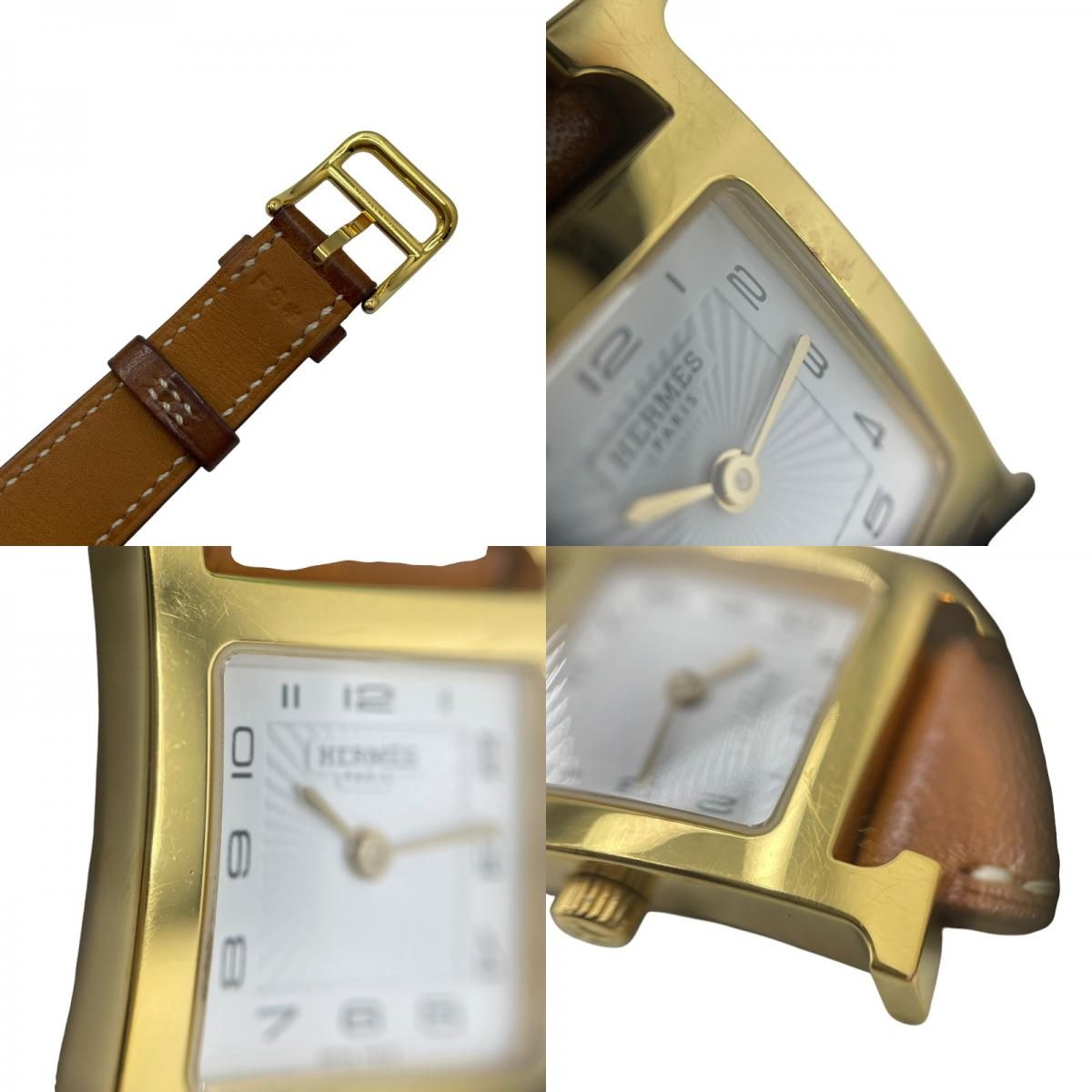 エルメス HERMES Hウォッチ　ドゥブルトゥール HH1.201 ホワイト ステンレススチール 腕時計｜詳細画像
