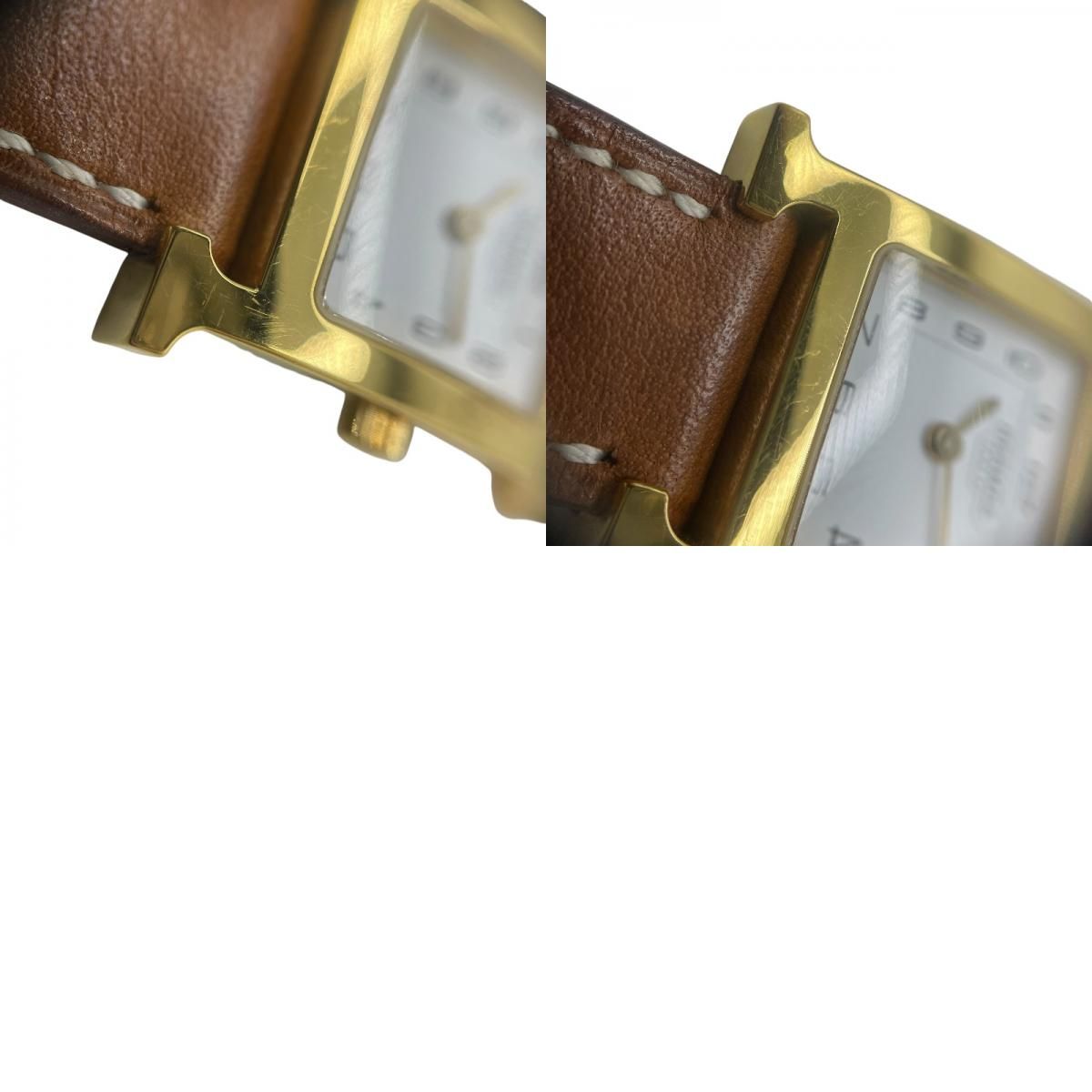 エルメス HERMES Hウォッチ　ドゥブルトゥール HH1.201 ホワイト ステンレススチール 腕時計｜詳細画像