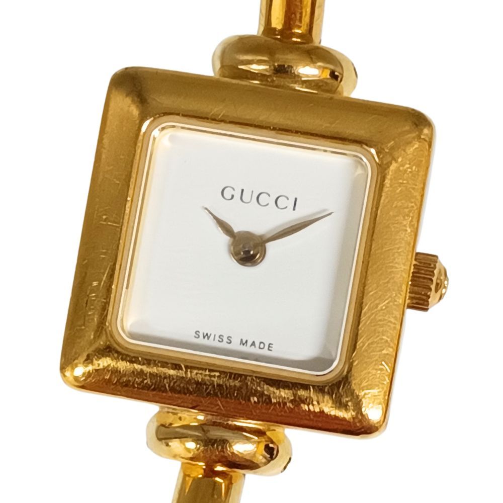 稼動品　箱付き　GUCCI グッチ　1900L スクエア　バングル　腕時計 GUCCI グッチ 1900L スクエア バングルウォッチ クォーツ レディース