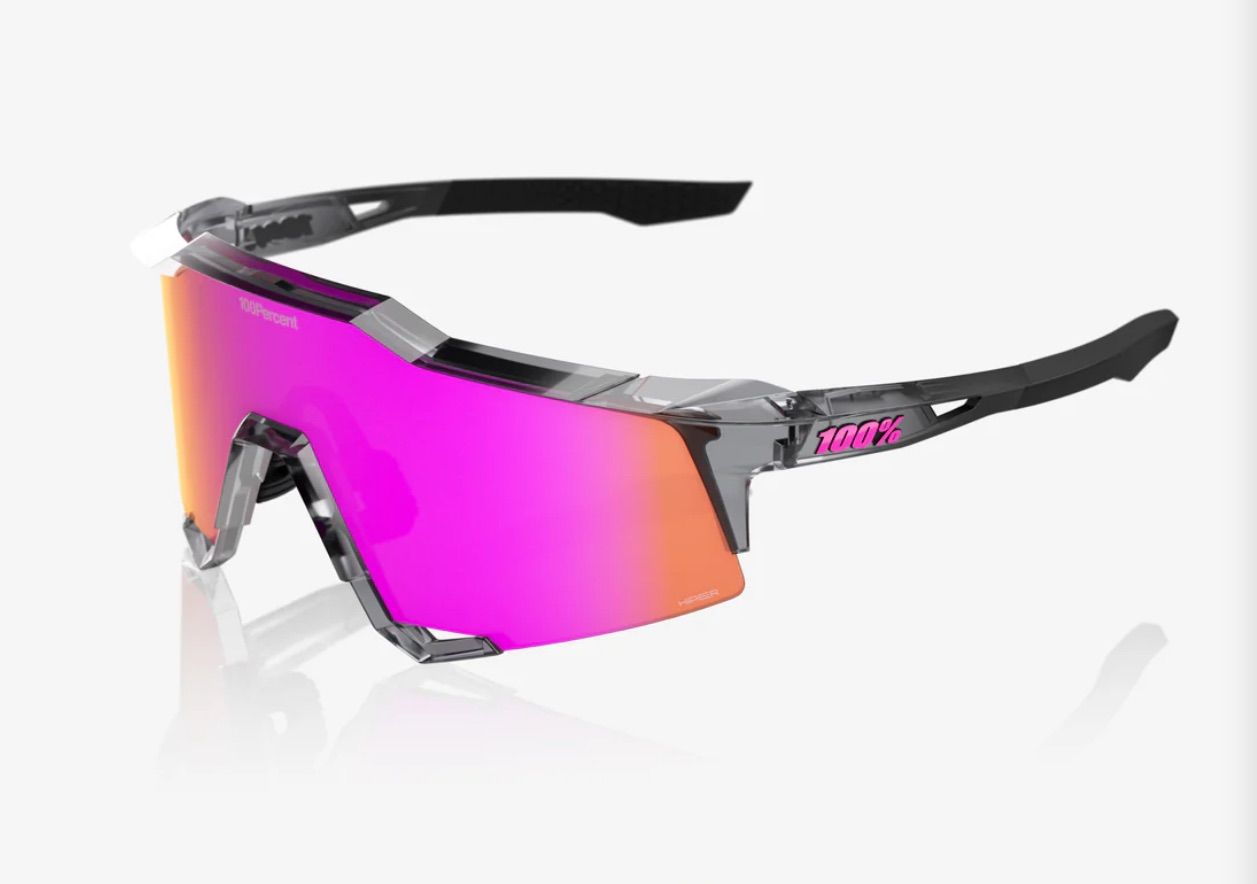 100%/ワンハンドレッド MLB Authentic Polished Translucent Grey HiPER® Vital Pink Mirror Lens SPEEDCRAFT HiPER ミラーレンズ スポーツサングラス 野球 ロードバイク