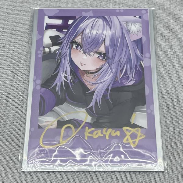 中古】猫又おかゆ 誕生日記念2025 フルセット購入特典 チェキ風