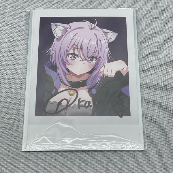 中古】猫又おかゆ 誕生日記念2024 直筆サイン入りチェキ風ブロマイド