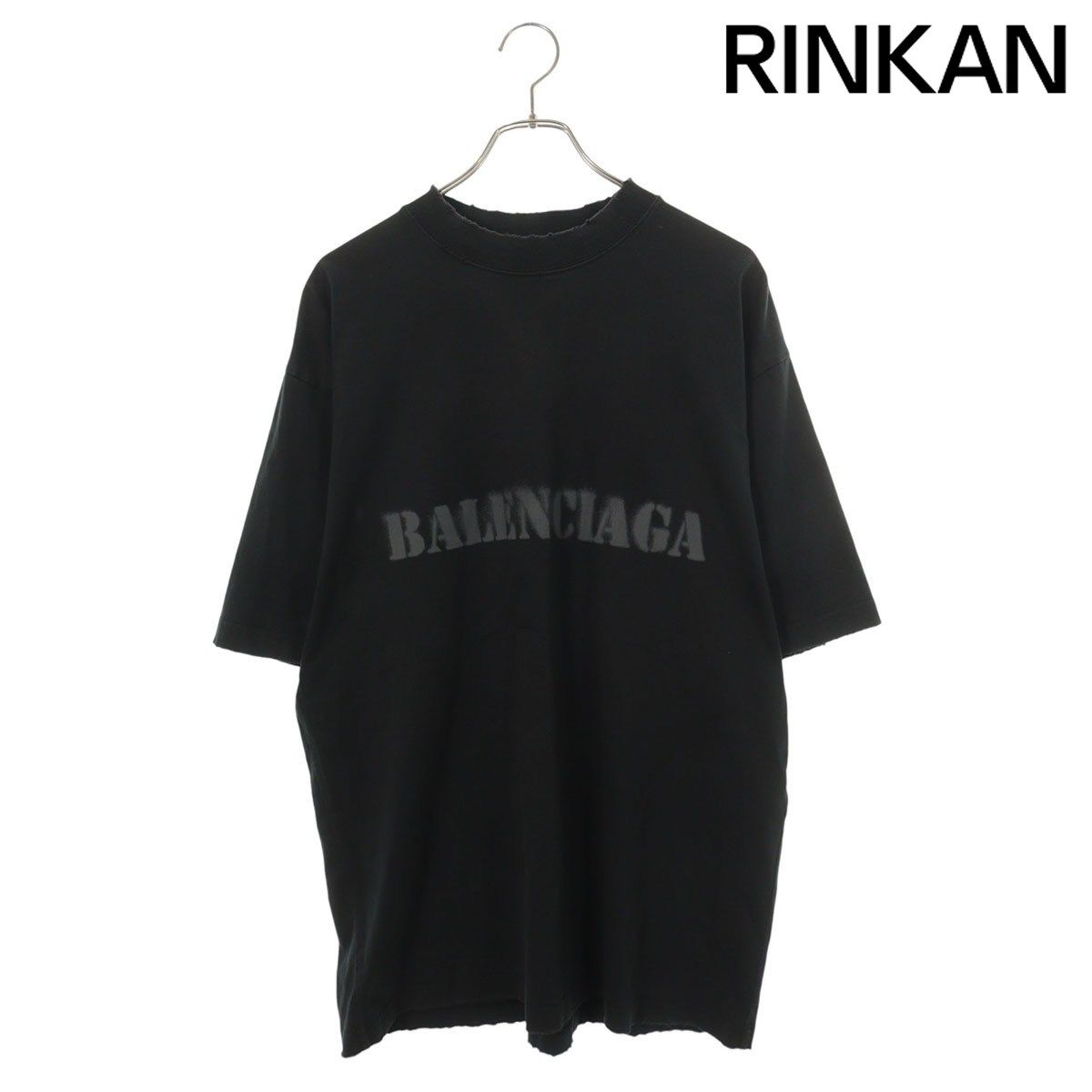 バレンシアガ 764235 TQVA3 ステンシルタイプ ダメージ加工Tシャツ