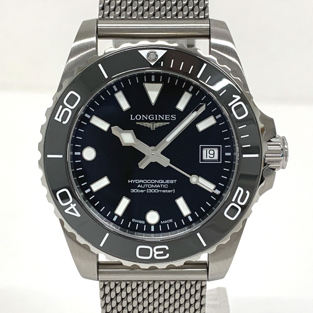 IT339751 ロンジン 腕時計 ハイドロコンクエスト L3.779.4.70.6 ブラック文字盤 メンズ LONGINES 美品