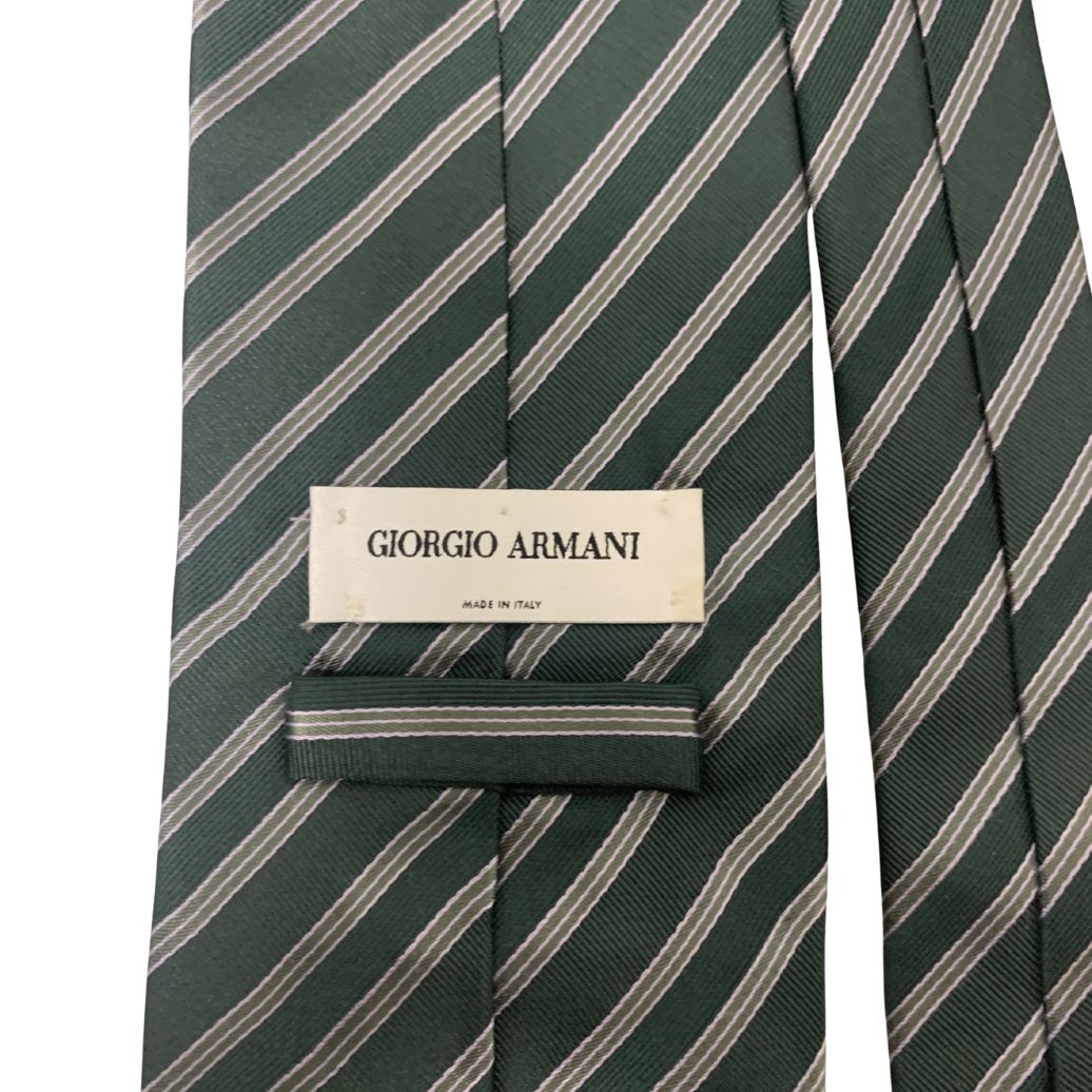 GIORGIO ARMANI ジョルジオ アルマーニ ストライプ ネクタイ グリーン