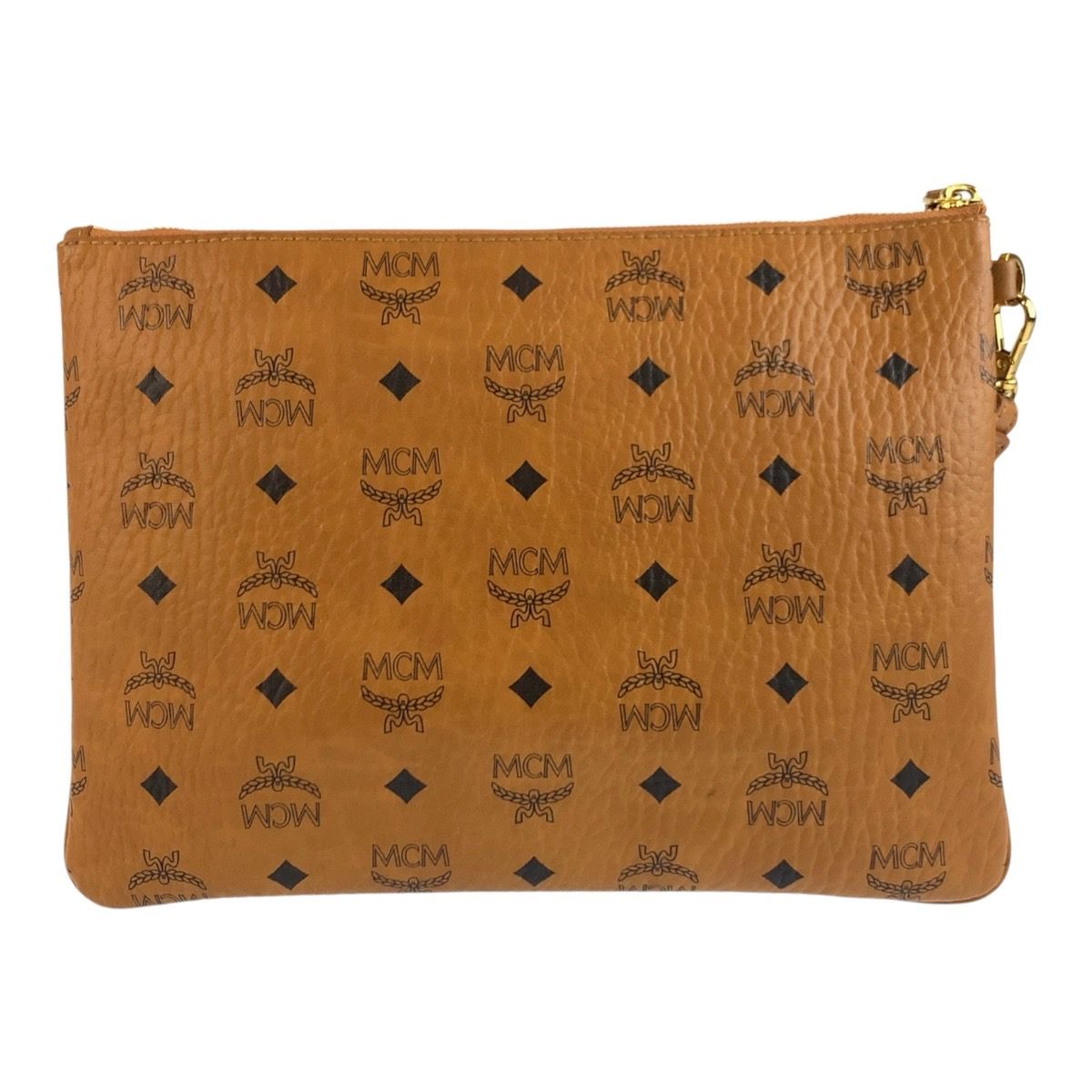 美品 MCM エム シー エム ヴィセトス ブラウン ゴールド金具 レザー