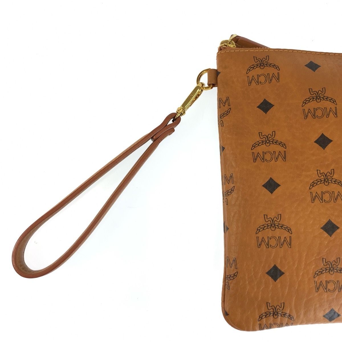 美品 MCM エム シー エム ヴィセトス ブラウン ゴールド金具 レザー