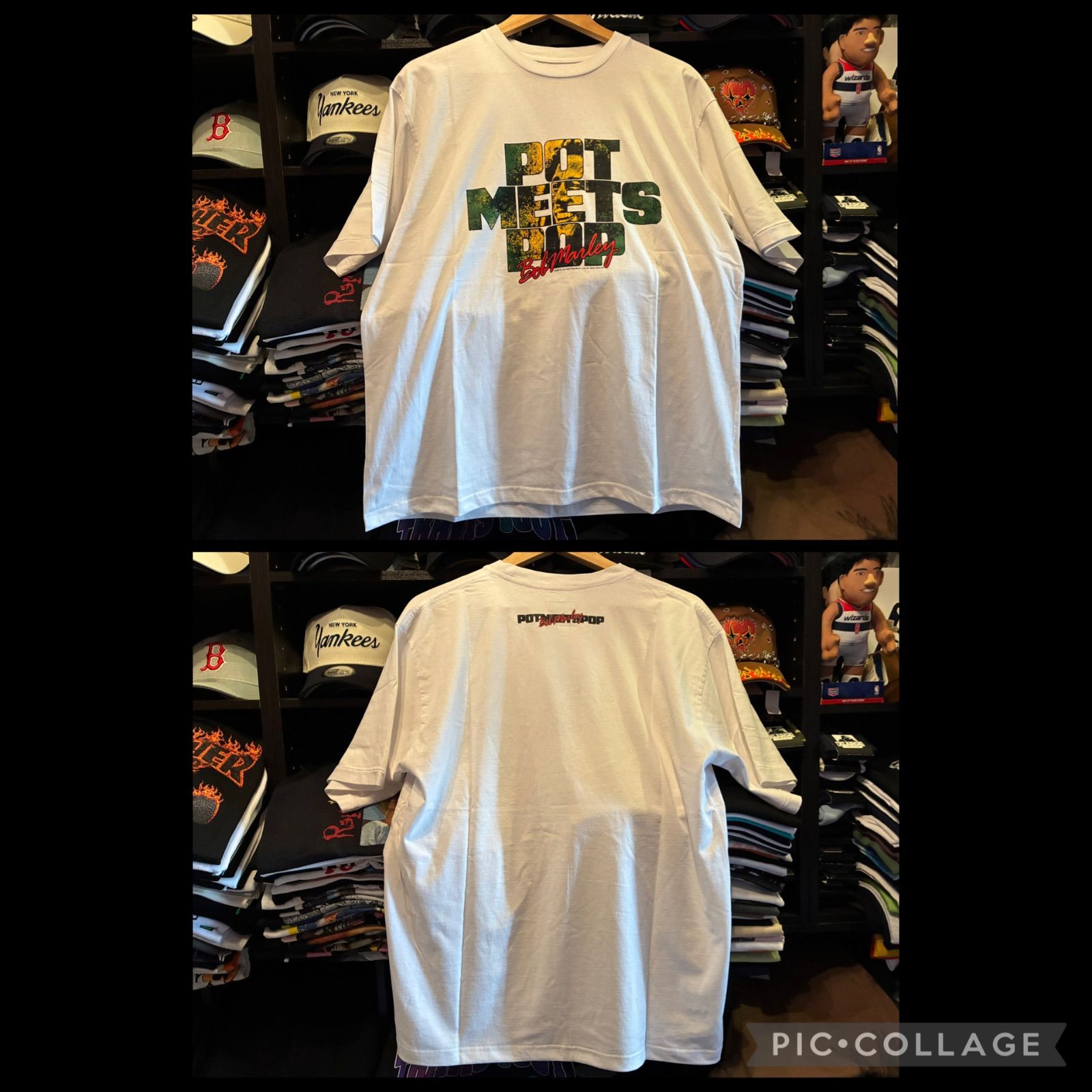 POT MEETS POP ポットミーツポップ Bob Marley SUNSET SS TEE WHITE (2509-U016) Lサイズ ¥8800 ＋ 送料¥750