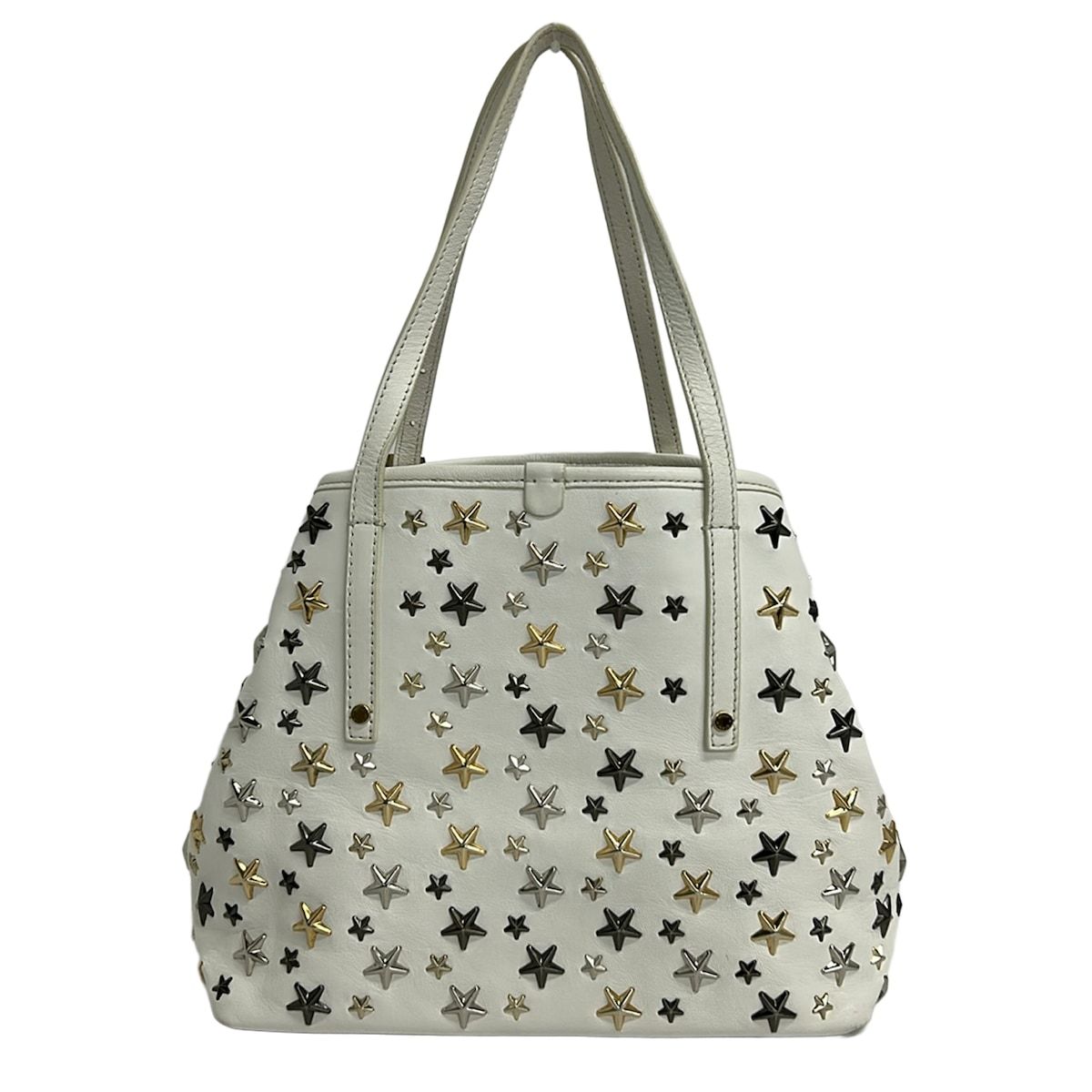 ジミーチュウ サシャ トートバッグ スター パンチング 星 A4 白 レザー 革 JIMMY CHOO(ジミーチュウ) トートバッグ サシャ 白 スター(星