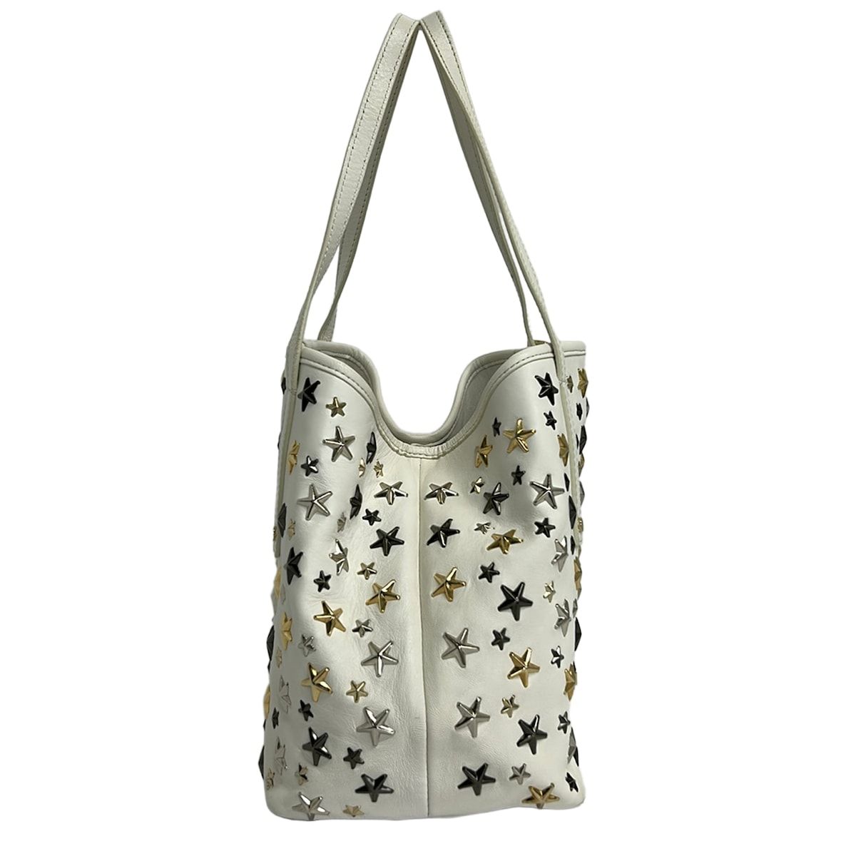ジミーチュウ サシャ トートバッグ スター パンチング 星 A4 白 レザー 革 JIMMY CHOO(ジミーチュウ) トートバッグ サシャ 白 スター(星