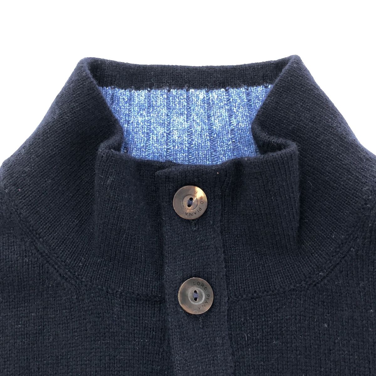 Loro Piana ロロピアーナ ネイビー カシミヤ100 スタンドカラー