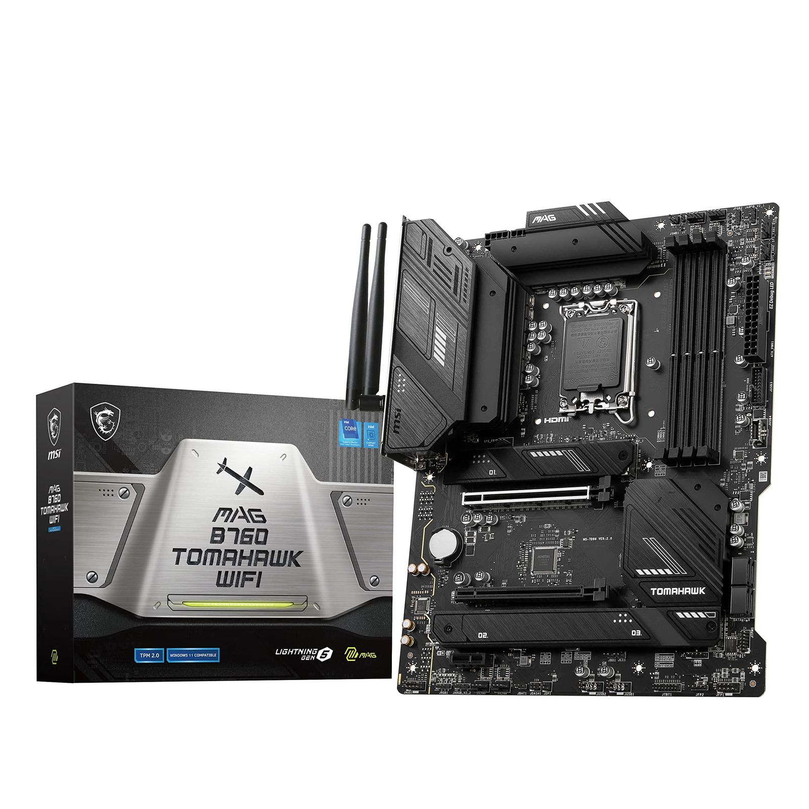 MSI MAG B760 TOMAHAWK WIFI DDR5 第14/13/12世代 Intel(LGA1700) B760チップセット搭載 ATX マザーボード MB5989 [【TOMAHAWK】B760 WIFI DDR5]