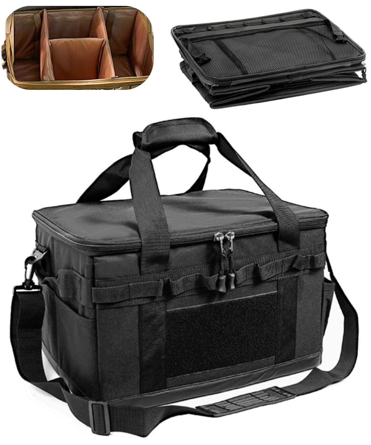 便利な 大容量 ソフトコンテナ 35L ボックス アウトドア キャンプ 収納ボックス 折り畳みコンテナ 屋外 防水 折り畳み 蓋付き ツールバッグ キャンプギア (ブラック)t