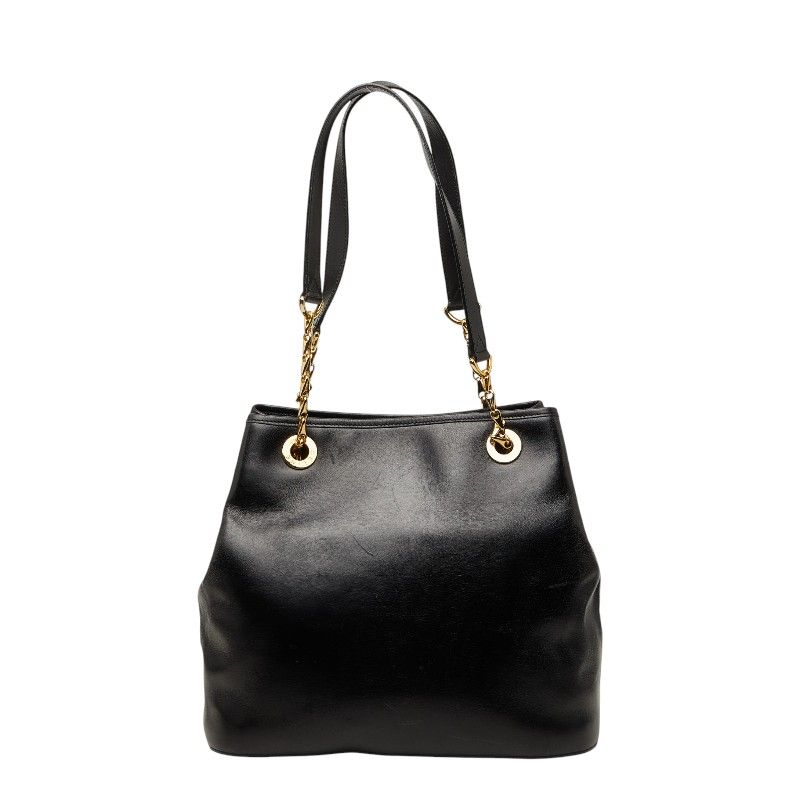 セリーヌ 肩掛け チェーン ショルダーバッグ ブラック ゴールド レザー メッキ レディース CELINE【1-0277775】