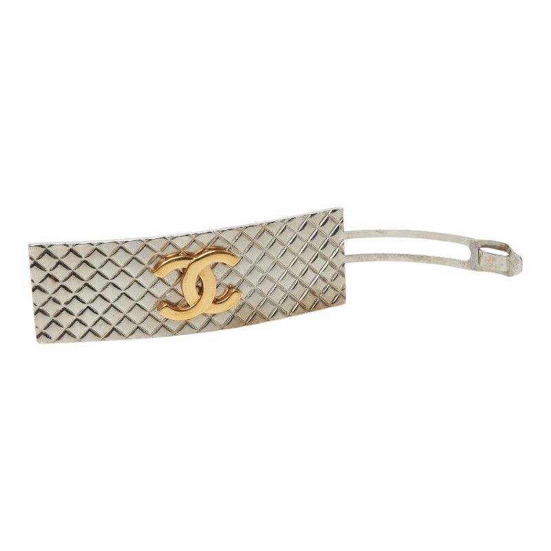 CHANEL シャネル ココマーク マトラッセ バレッタ シルバー シャネル ココマーク マトラッセ ヘアアクセサリー バレッタ 98P