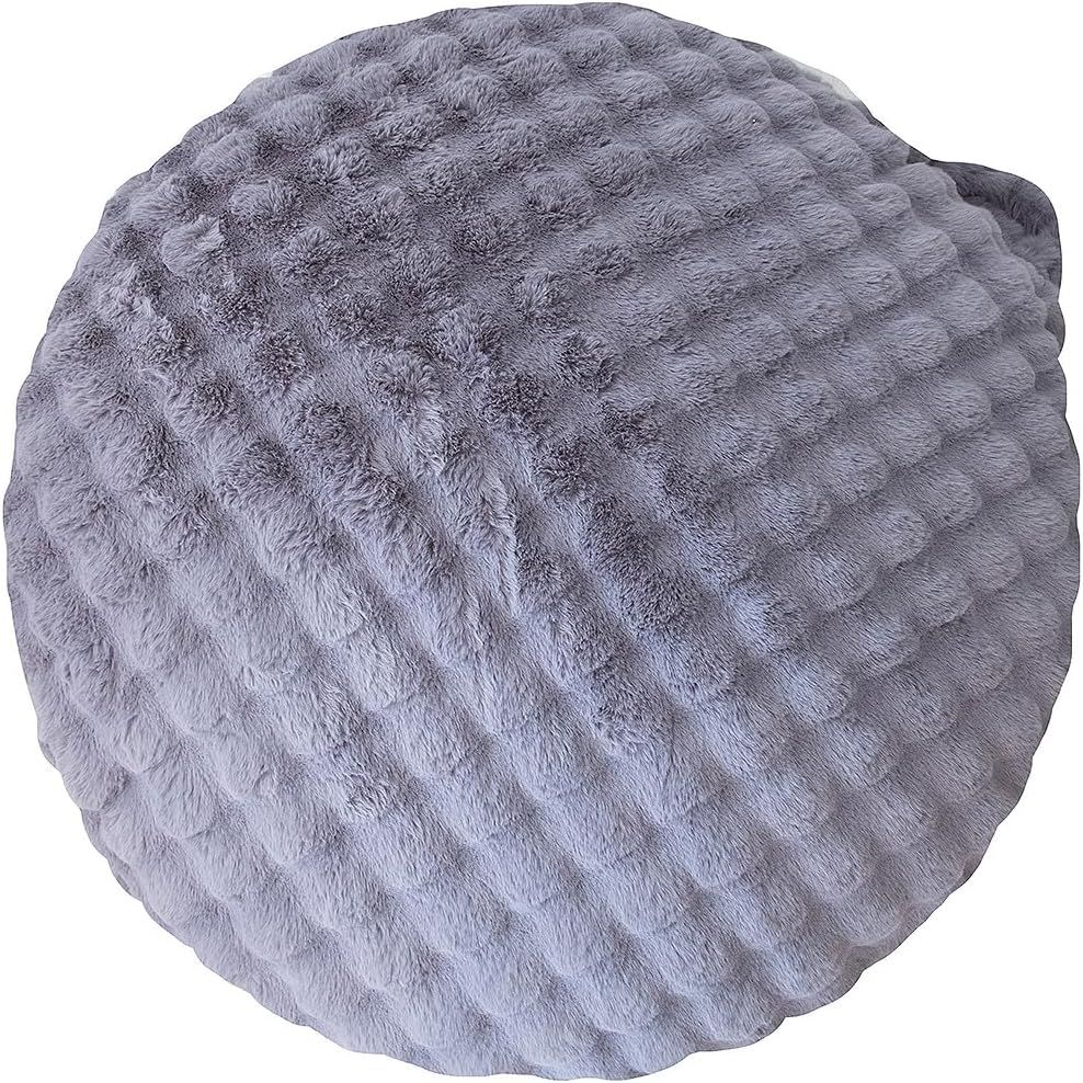 ふわとろビーズクッションソファ Foure（フール） 幅130×奥行き130×高さ25cm カバー洗濯可能 取っ手付 CN-1350 (グレー)