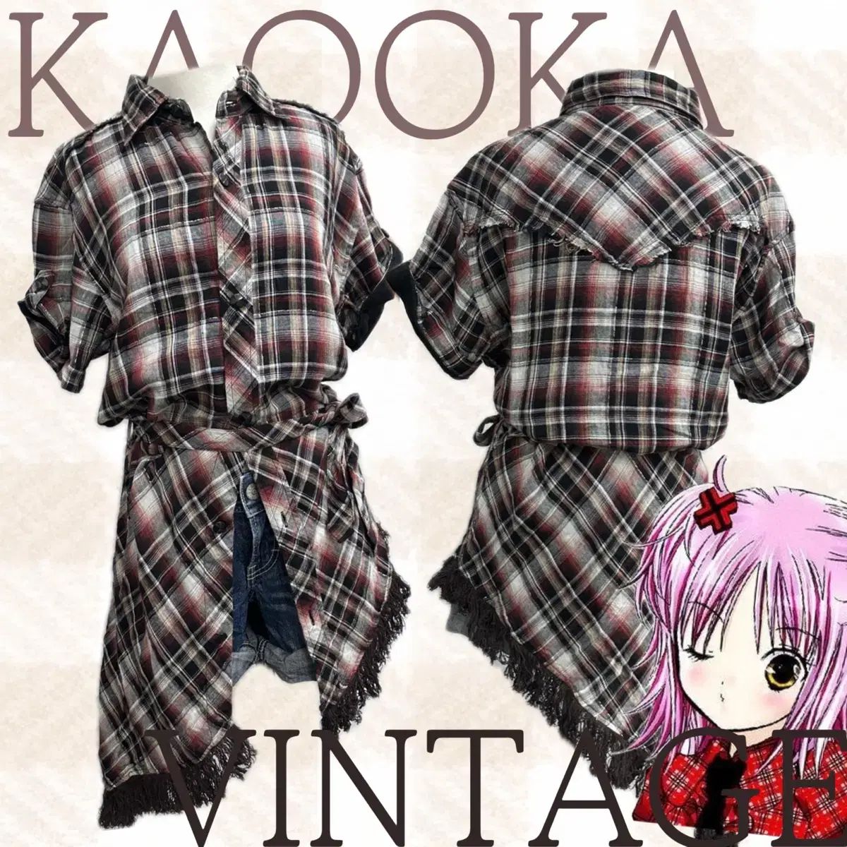 日本 ヴィンテージ ラブリー キャラチェンジ 日奈森 あむ デニム ハーフパンツ ギャル コーディネートセット