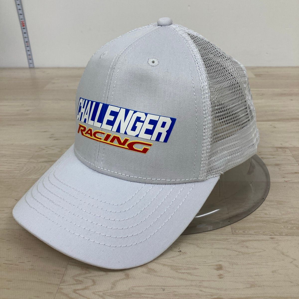 極美品 CHALLENGER RACING/メッシュキャップ/newhattan/ホワイト/白
