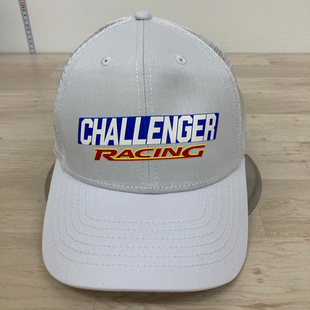 極美品 CHALLENGER RACING/メッシュキャップ/newhattan/ホワイト/白