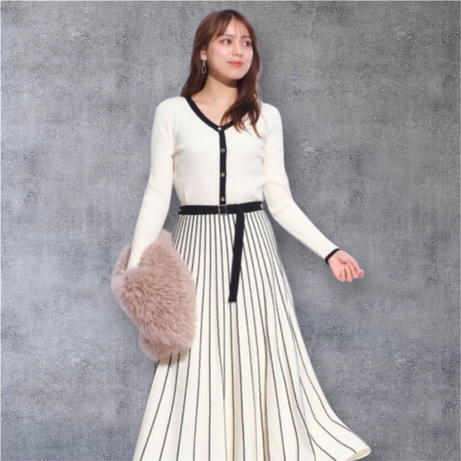 Mystrada - ★新品★未使用品★美品★マイストラーダ　Mystrada  ニット　ニットワンピ 新品タグ付き】Mystrada マイストラーダ 配色ニットワンピース ライト