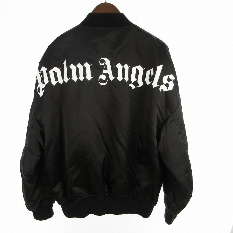 パームエンジェルス PALM ANGELS LOGO OVER BOMBER JACKET バックエンブロイダリー S 中綿 ボンバージャケット ブラック 黒 PMEH002E20FAB001 イーストランド