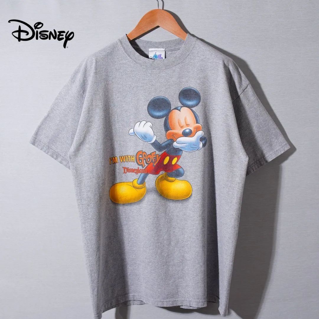 美品 90s USA 企画 ディズニー Disney ミッキー MICKEY Tシャツ L