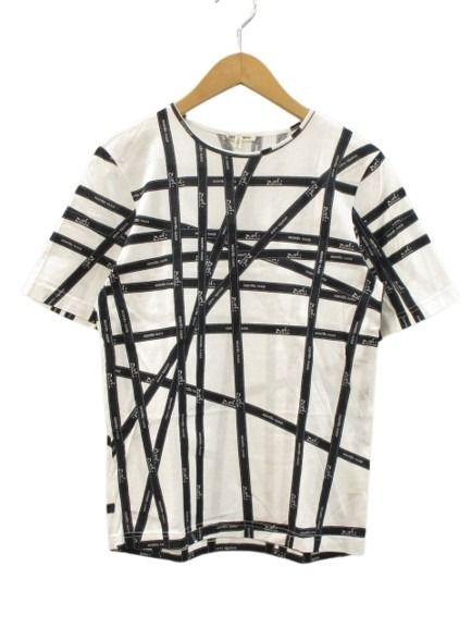 エルメス HERMES ボルデュック プリント Tシャツ XS 半袖 ホワイト 白