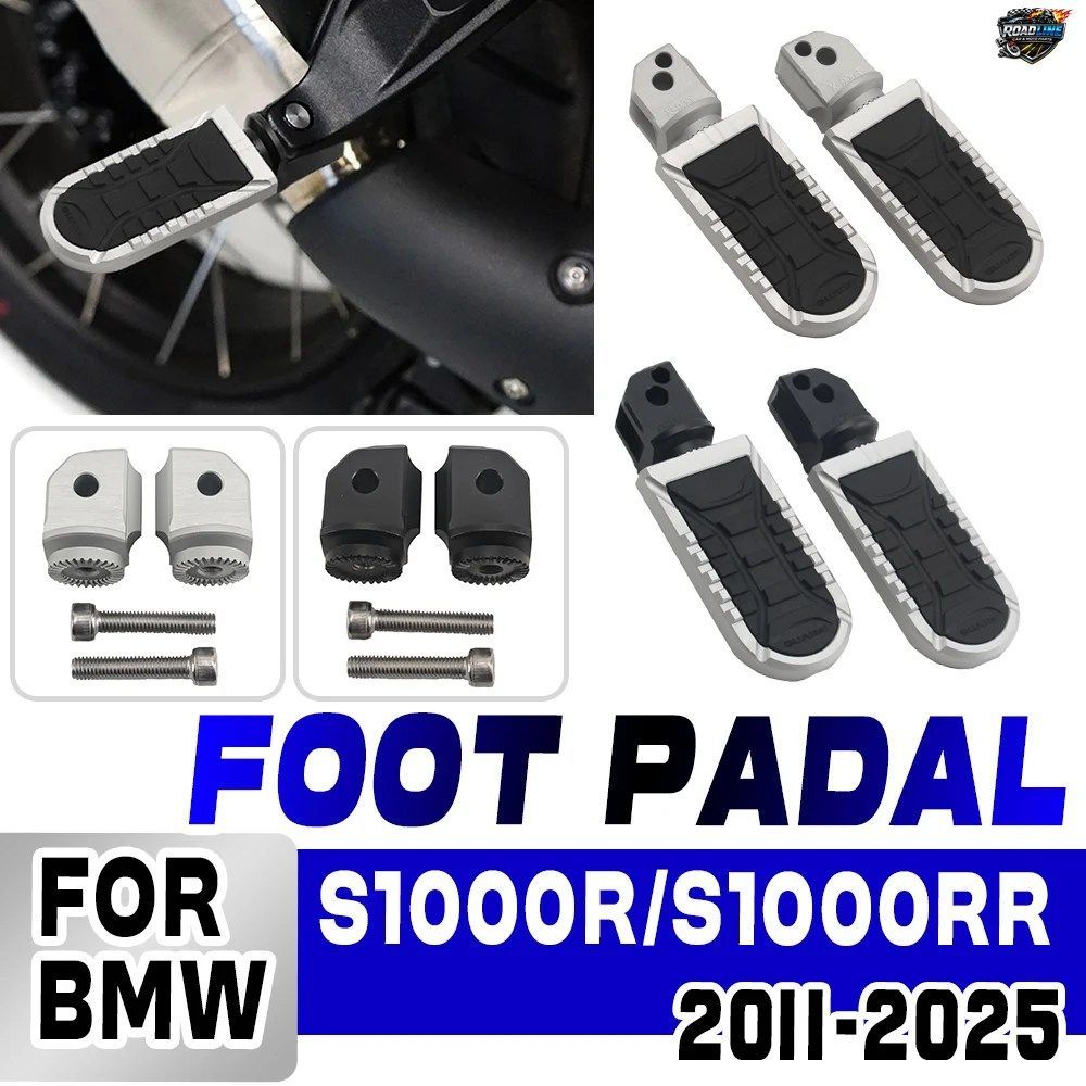 BMW S1000R S1000R 2014-2016 S1000RR R 2011-2025用モーターサイクルフットレスト CNCアルミニウム製リアフットペグ パッセンジャーフット