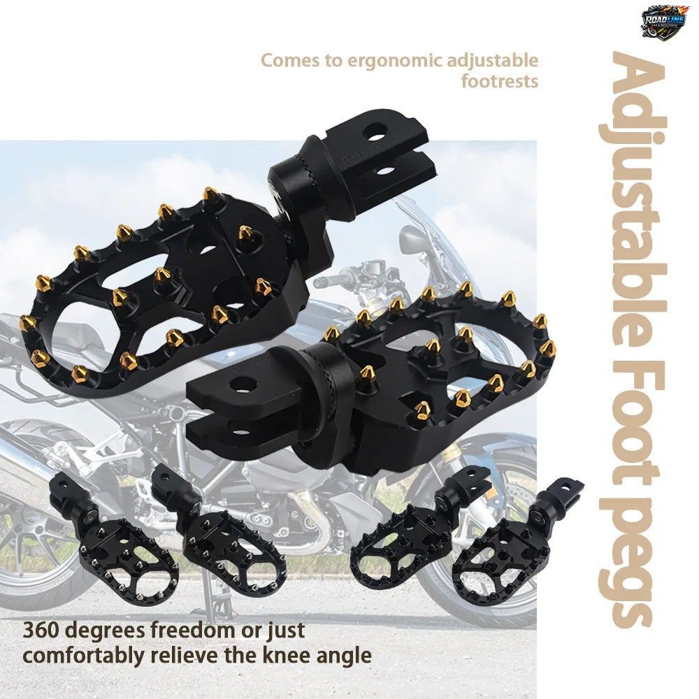 BMW R1250R R1250RS R 1250RS R 1250 R オートバイ用フロントフットペグペダル 360°回転調整可能フットペグ 滑り止めフットレスト