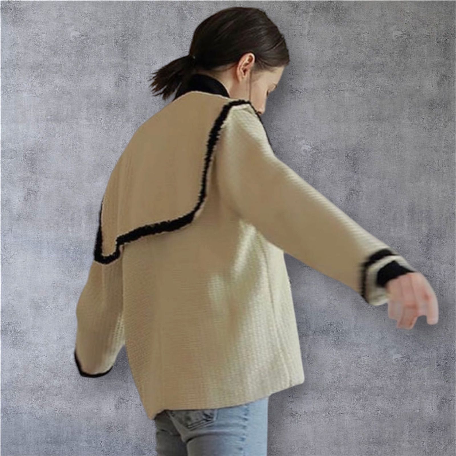 AMAIL - AMAIL Tweed big collar コート 新品タグ付き】AMAIL TOKYO Tweed big collar コート ツイード