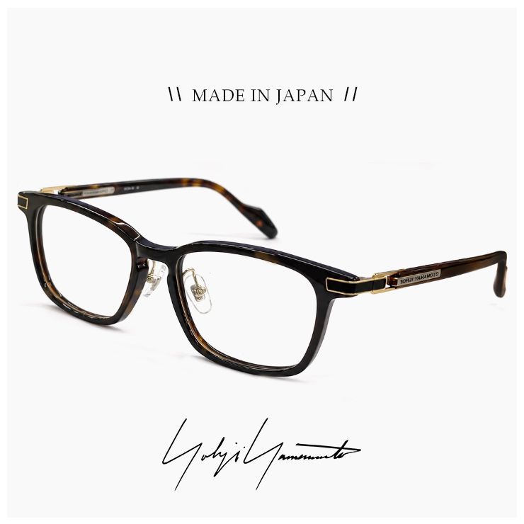 【新品】 ヨウジ ヤマモト メガネ 日本製 19-0113 2 c02 Yohji Yamamoto 鯖江 メンズ 眼鏡 ブランド スクエア 型 アセテート フレーム べっ甲 柄 デミブラウン カラー ダミーレンズ発送
