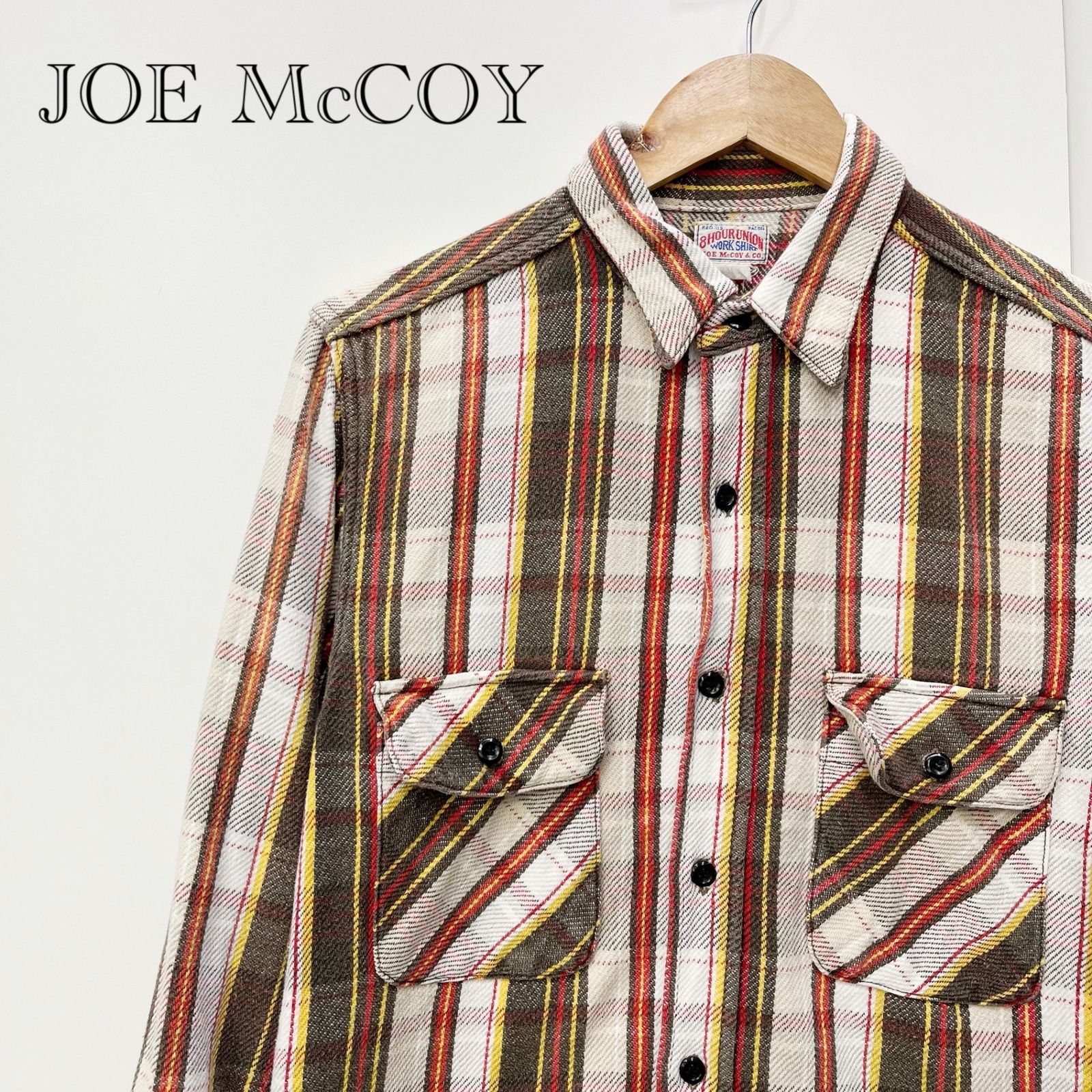 REAL McCOY ネルシャツ サイズ16 オレンジ系チェック JOE McCOY ジョーマッコイ The REAL McCOY'S リアルマッコイズ ワーク