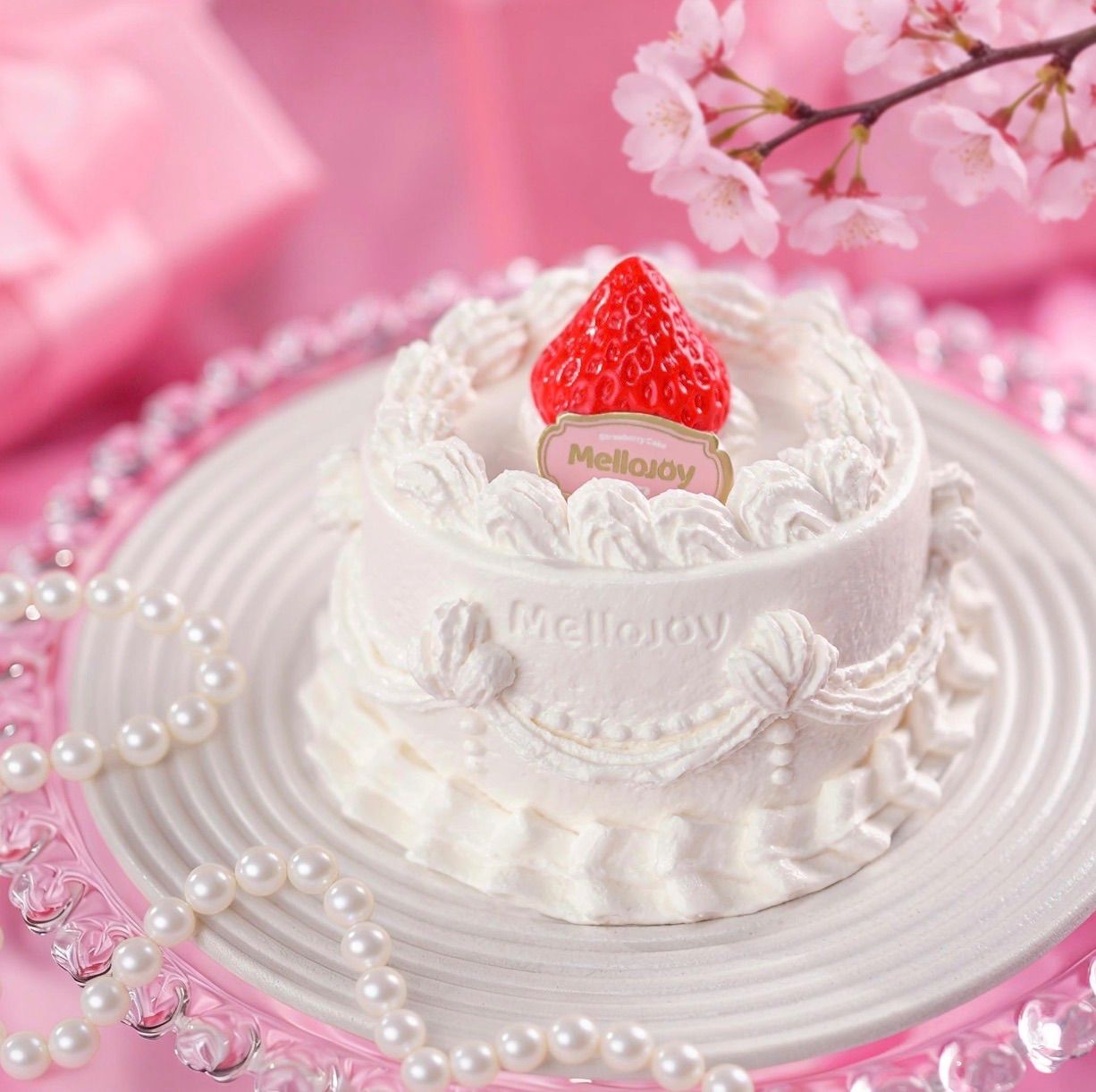 Mellojoyメロジョイ ムースクリーム いちごショートケーキ ホール 未