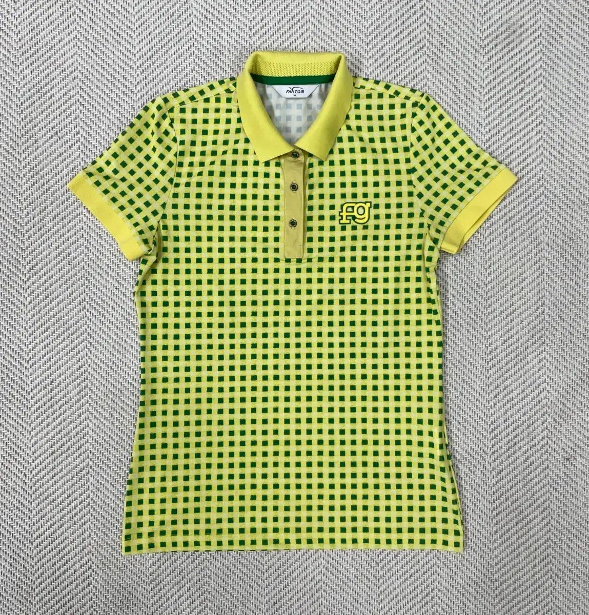 FANTOM GOLF CHECK 半袖 KARA（カラ）Tシャツ イェロー 90