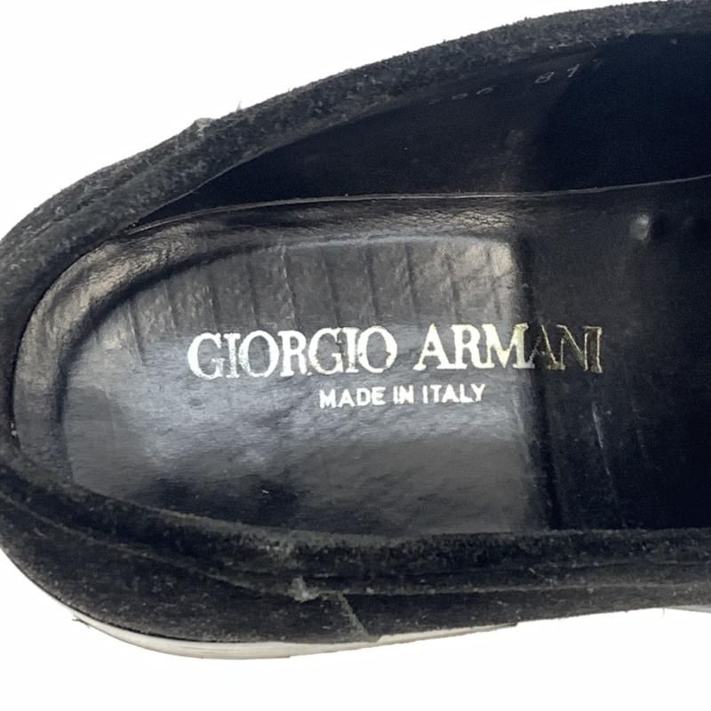 中古】GIORGIO ARMANI スエードローファー サイズ8 ブラック