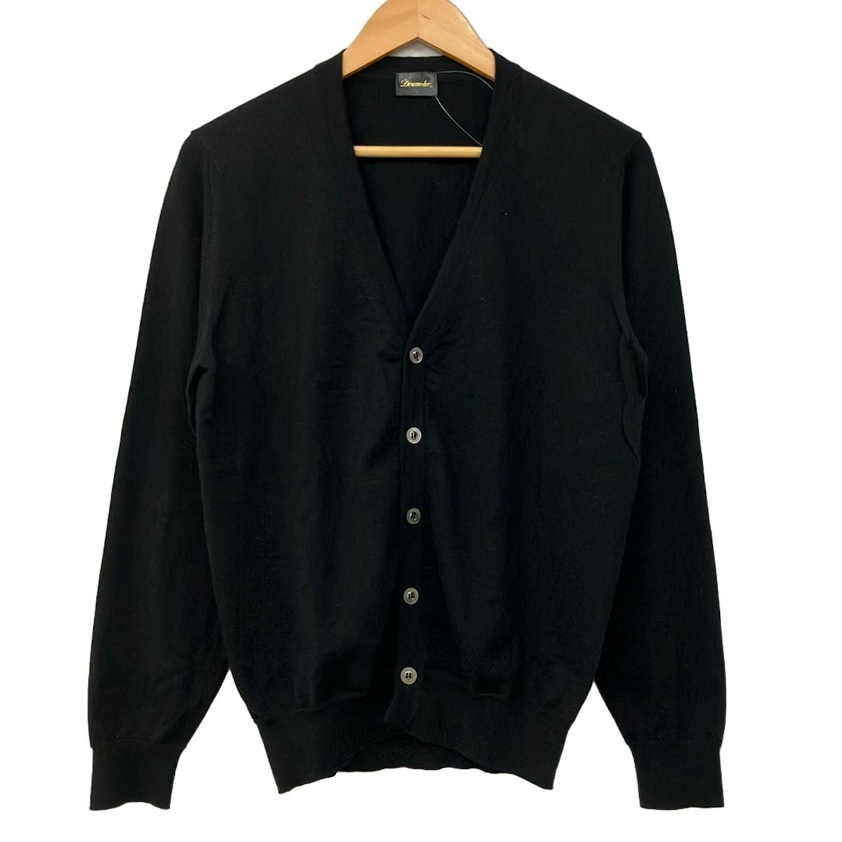 Drumohr(ドルモア) カーディガン サイズ48 XL メンズ美品 - 黒 長袖/カシミヤ